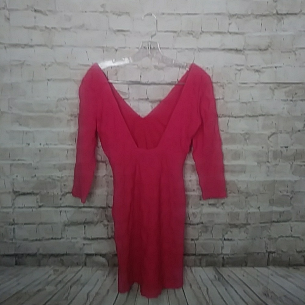XS H&M Pink casual fancy V neck and V back dress